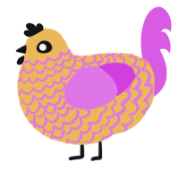 A honey and orchid chicken with a lace pattern