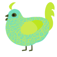 A mint and lime chicken with a double-lace pattern