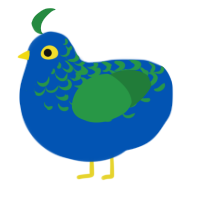 Xander, a ultramarine and viridian chicken with a half-lace pattern