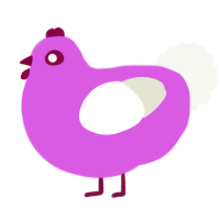 A orchid and white chicken