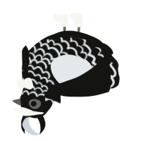 A black and mist chicken with a lace pattern