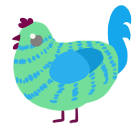 A spring and sky chicken with a bar pattern