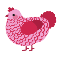 Strawberry Syrup, a pink and crimson chicken with a lace pattern