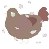 A brown and red chicken with a lace pattern