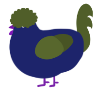 A navy and olive chicken