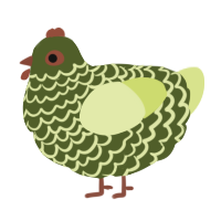 A olive and lemon chicken with a lace pattern
