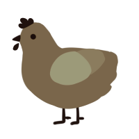 Bwomp, a grey and ash chicken