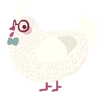 A lavender and mist chicken with a double-lace pattern