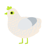 A cream and mist chicken with a lace pattern