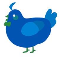 A ultramarine and sapphire chicken