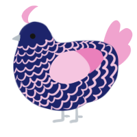 (unnamed), a navy and pink chicken with a lace pattern