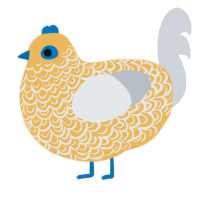 A honey and mist chicken with a double-lace pattern