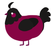 A maroon and sable chicken with a head pattern