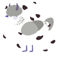 A white and ash chicken with a neck-band pattern