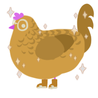 Goldielocks, a honey and gold chicken with a half-lace pattern