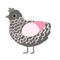 (unnamed), a grey and rose chicken with a lace pattern