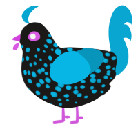 (unnamed), a sable and cerulean chicken with a speckle pattern