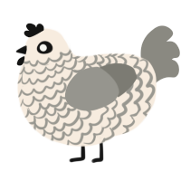 A cream and ash chicken with a lace pattern
