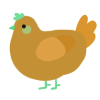 A gold and orange chicken