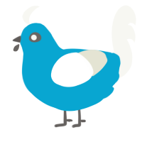 A cerulean and white chicken