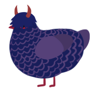 A navy and overcast chicken with a lace pattern
