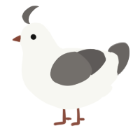 A white and grey chicken