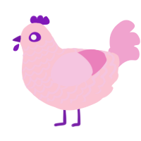 A rose and pink chicken with a lace pattern
