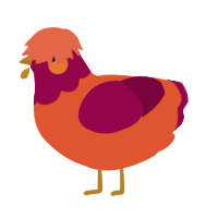 classy dunkin donuts, a vermilion and maroon chicken with a head pattern