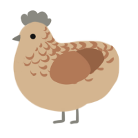 A beige and brown chicken with a half-lace pattern