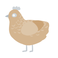 A beige chicken with a half-lace pattern