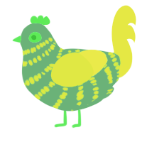 A brown and indigo chicken with a bar pattern