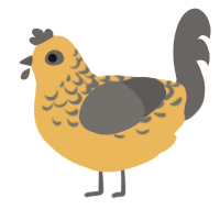 Penicillined puddin, a honey and grey chicken with a half-lace pattern