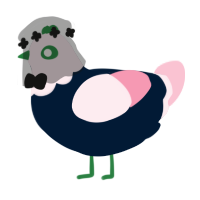 pudgy, a tumblr and rose chicken with a head pattern