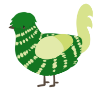 A leaf and lemon chicken with a bar pattern