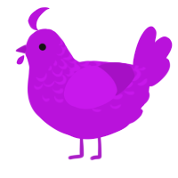 A amethyst chicken with a half-lace pattern