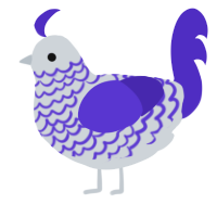 A mist and indigo chicken with a lace pattern