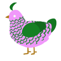 Taurus, a lavender and leaf chicken with a lace pattern