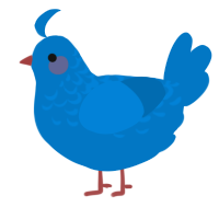 A sapphire chicken with a half-lace pattern