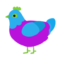 A amethyst and sky chicken with a head pattern