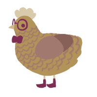 A ochre and russet chicken with a lace pattern