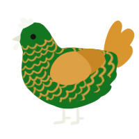 A leaf and orange chicken with a lace pattern
