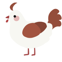 A white and russet chicken
