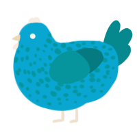 Wave Pool, a cerulean and teal chicken with a speckle pattern