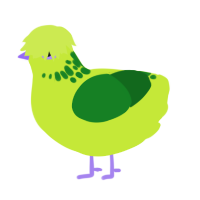 (unnamed), a lime and leaf chicken with a neck-speckle pattern