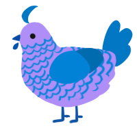 Bathsalts Cereal, a lilac and sapphire chicken with a lace pattern