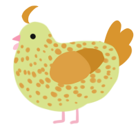 A lemon and orange chicken with a speckle pattern