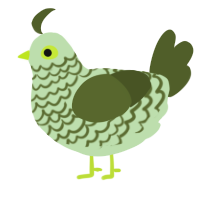 A gluppy and olive chicken with a lace pattern