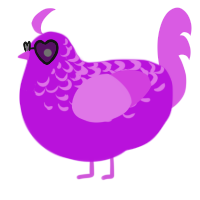 A amethyst and orchid chicken with a half-lace pattern