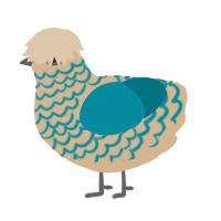 A beige and sea chicken with a lace pattern