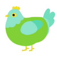 (unnamed), a grass and mint chicken with a head pattern